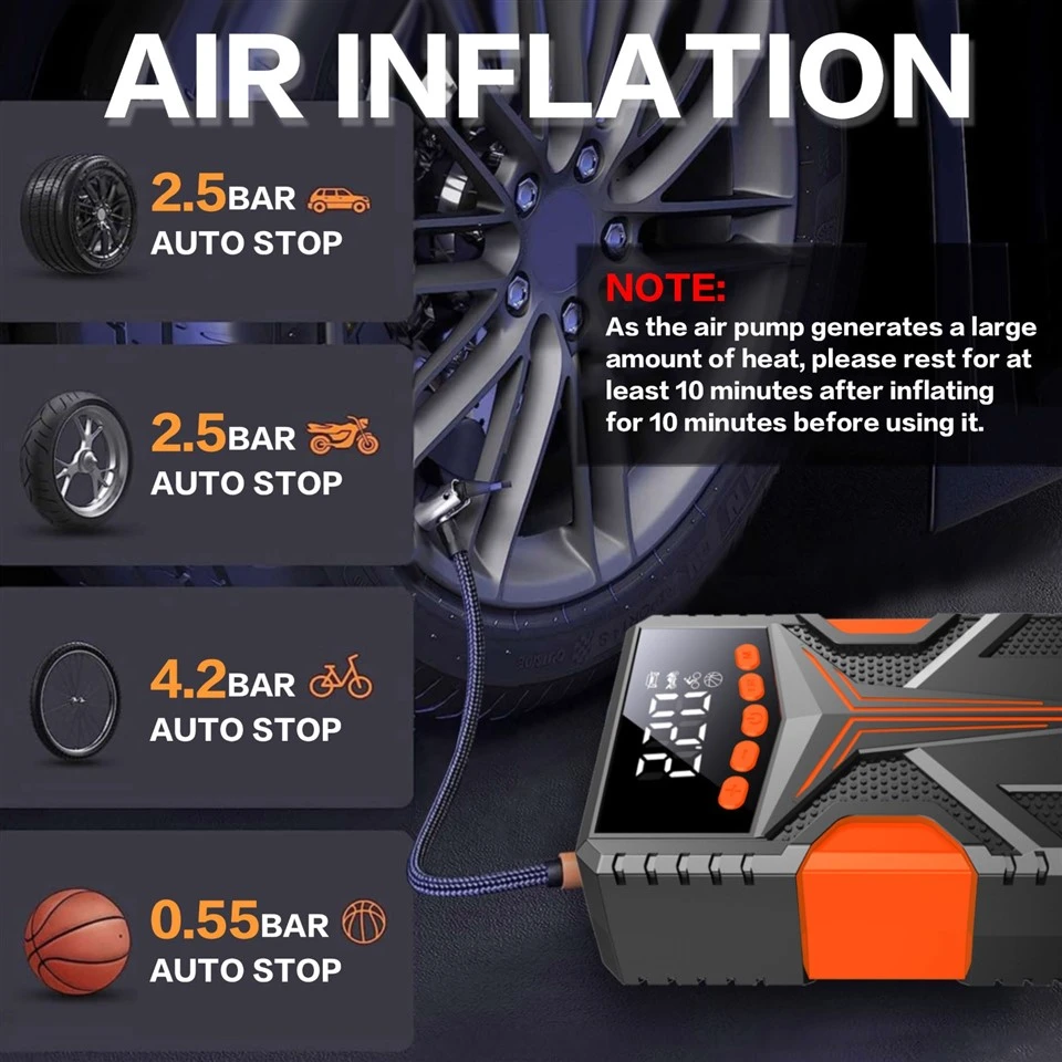 Car Battery Charger With Air Compressor