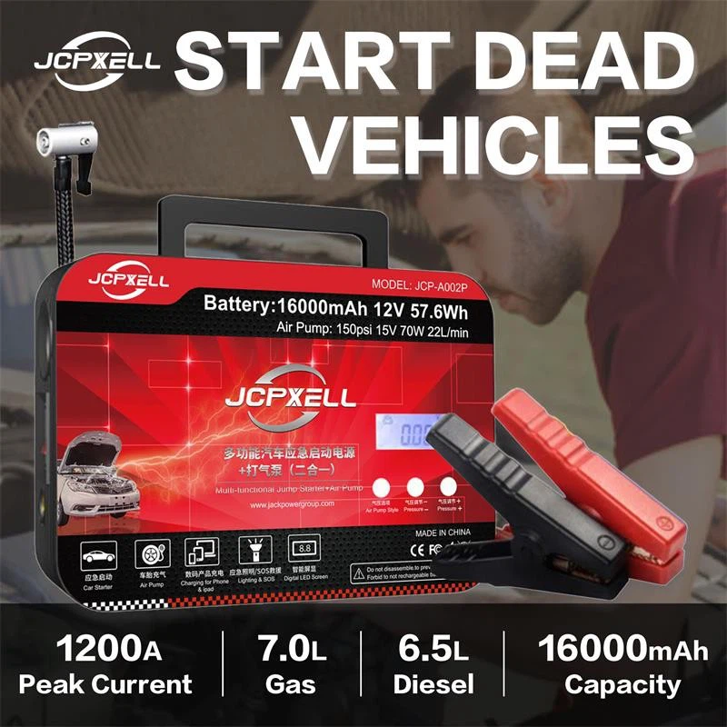 portable battery charger and tire inflator